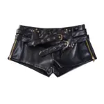 980f1d6e-37ff-483a-9dd8-e6e0d962ab5b.webp Sexy Bootcut Leather-Look Micro Shorts for Women - Black