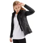 Detachable Two-Piece Hooded PU Leather Jacket for Versatility