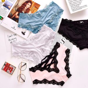 Breathable Ice Silk Lace Panties with No-Trace Low-Waist