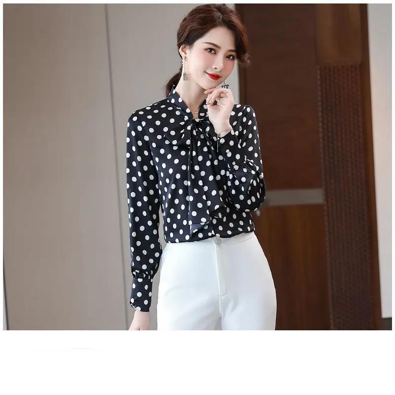 Women’s Dot Polyester Shirt for Formal Work Wear in Pink Women’s Dot Polyester Shirt for Formal Work Wear in Pink