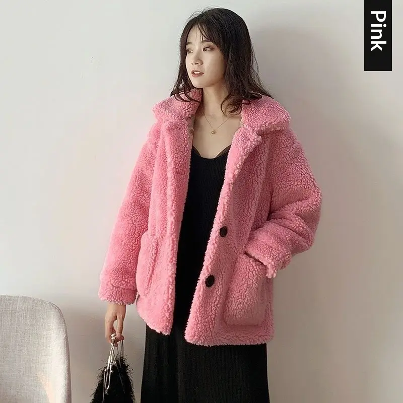 Warm Lambswool Short Coat for Women - Ultra-Short 40 cm