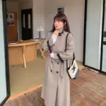 Retro Commuter-Style Mid-Length Colorblock Loose Coat