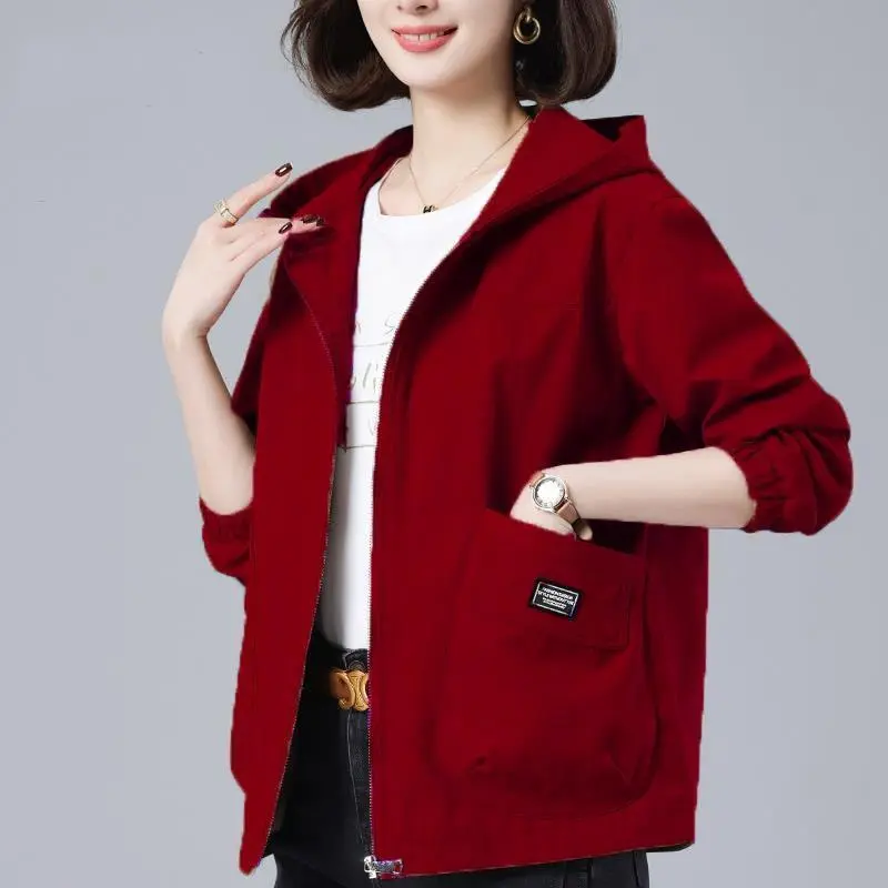 Age-Reducing Look Hooded Casual Jacket - Loose Fit