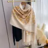 Cashew Flower Embroidered Scarf Shawl For Women