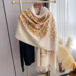 Cashew Flower Embroidered Scarf Shawl For Women
