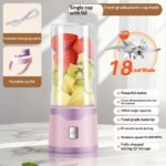 Multifunctional Rechargeable Electric USB Juicer Cup Double Cup Handheld Mixer Cup 500 ML Blending Juice Cup Outdoor