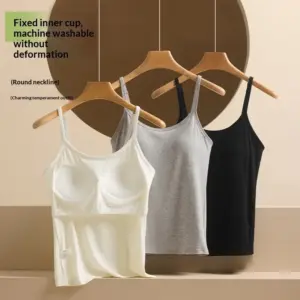 Adjustable Padded-Cup Tank Top Bra Base Layer for Women