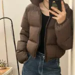9bcec21e-cb3e-4ecd-97ca-1ec99175f230.webp Warmth-Boosting Short Padded Cotton-Blend Coat for Women