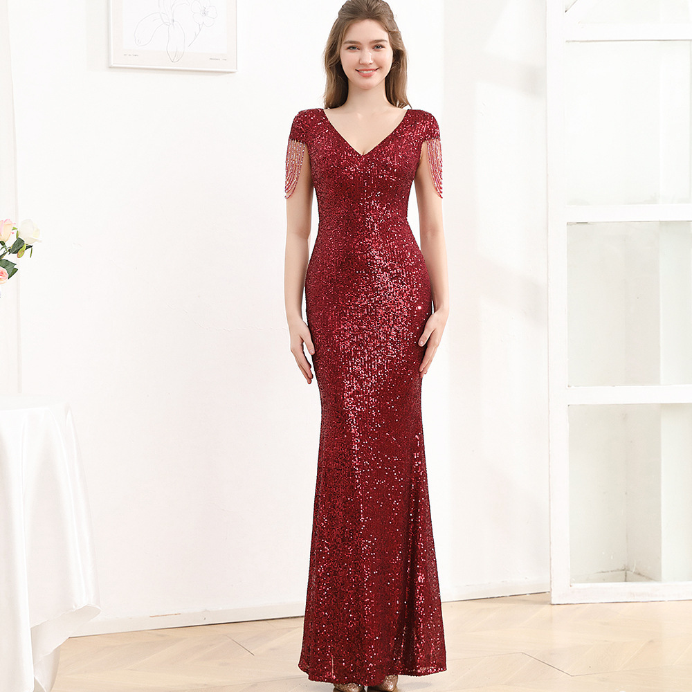 Sequined Slim Fit Slimming Long Dress Women Sequined Slim Fit Slimming Long Dress Women