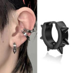 Clip-On Round Earrings Electroplated Stainless Steel