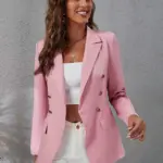 Tailored Slim Fit Suit Collar Women’s Blazer - Polyester