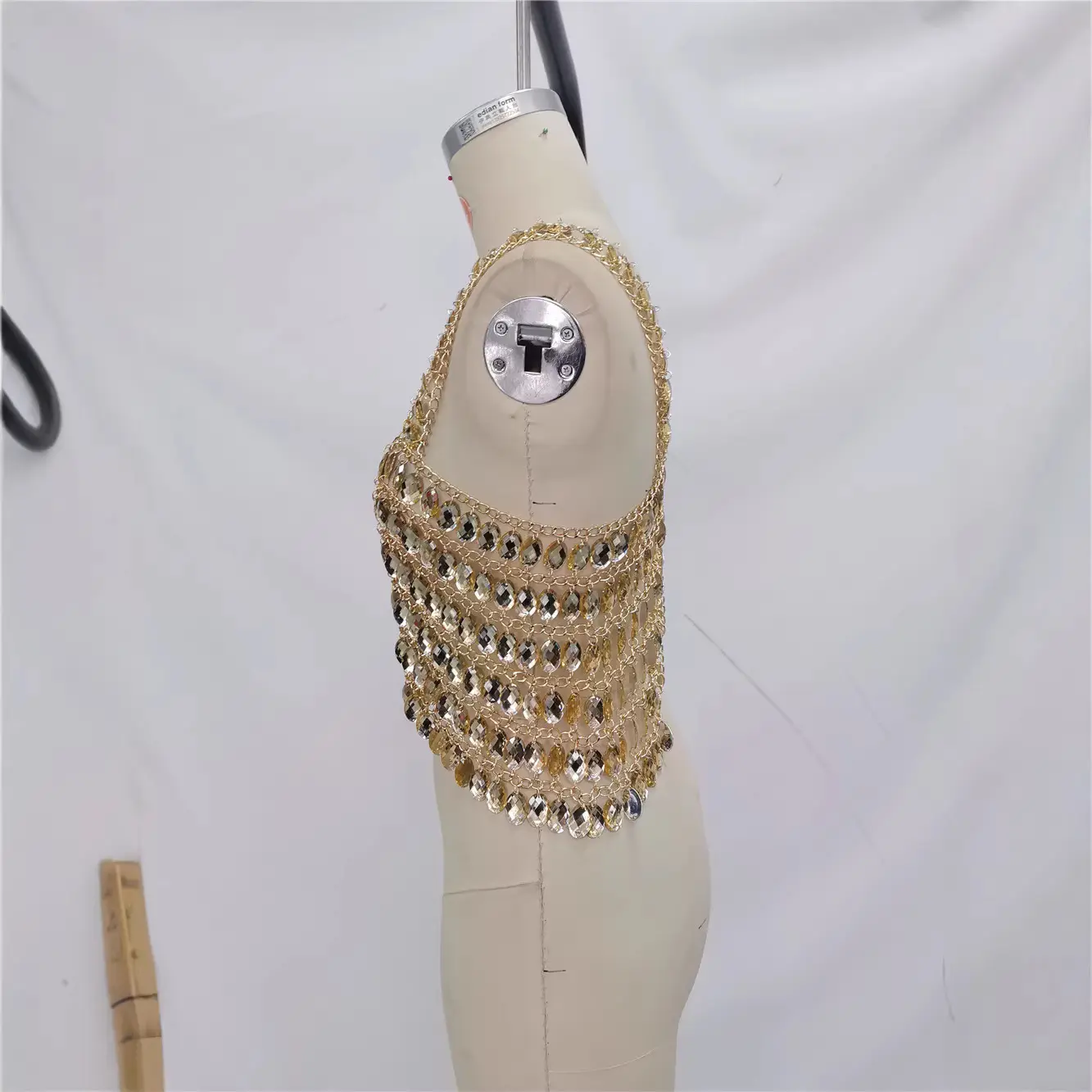 Sparkling Gold Gemstone Multi-Layer All-Match Bustier Vest Sparkling Gold Gemstone Multi-Layer All-Match Bustier Vest