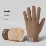 Riding Thermal And Windproof Cold Protection Fleece Thickened Knitting Gloves