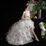 9d83619d-cdcf-4748-bfdc-f8f73d2fbde8.jpg Short Front And Back Length Small Trailing Wedding Dress
