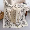 Versatile Velvet Square Scarf for Women, 90 x90 cm Print
