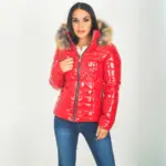 Warmth-Boosting Cropped Puffer Coat for Women With Faux Fur Collar