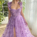 9ee5eccd-6cc3-4830-89e0-fc06be29b9e9.jpg Princess Bridesmaid Wedding Dress in Light Green Purple - Polyester