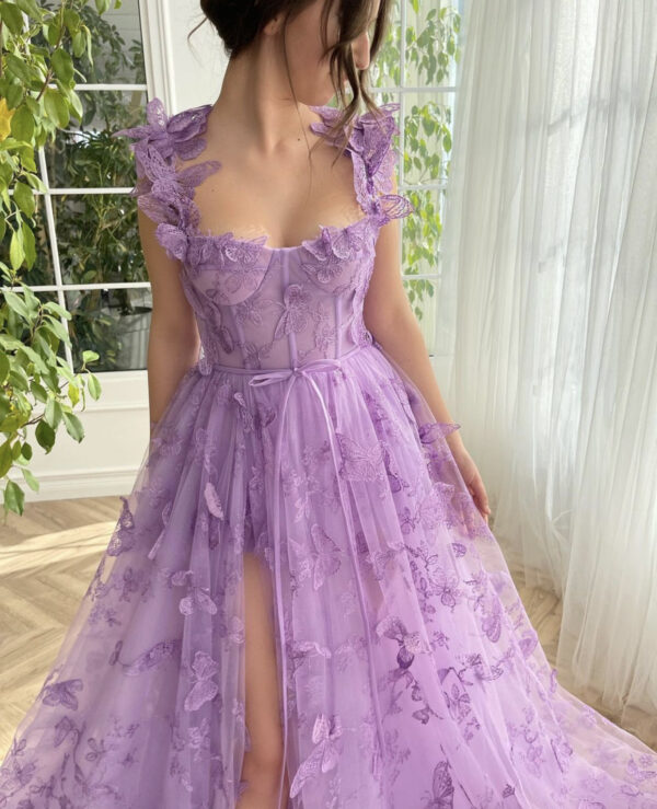 Princess Bridesmaid Wedding Dress in Light Green Purple - Polyester Princess Bridesmaid Wedding Dress in Light Green Purple - Polyester