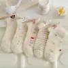 Cartoon Women's Short Socks, Spring & Summer Korean Style, Breathable, Trendy INS Style, Cute Pointelle Yarn Rabbit, Short Tube Low-Cut Invisible Socks