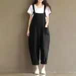 Breathable Cotton Linen Oversized Strappy Dungaree Romper