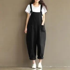 Womens Ladies Loose Dungarees Strappy Oversized Romper Baggy Overalls Jumpsuit