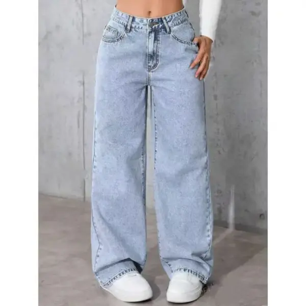 Women's Straight-leg Pants Loose-fitting Casual Trousers