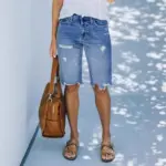 9fe5e1a9-e633-458b-8175-09b5e434f429.webp Casual Mid-Length Ripped Denim Shorts