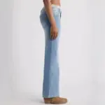 Stretch Lace-Trim Wide-Leg Denim Jeans for Women