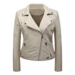 Slim-Fit Korean Biker Leather Jacket with Zipper