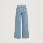 Women's Loose Mid-Waist Stretch Straight Jeans With Rhinestones