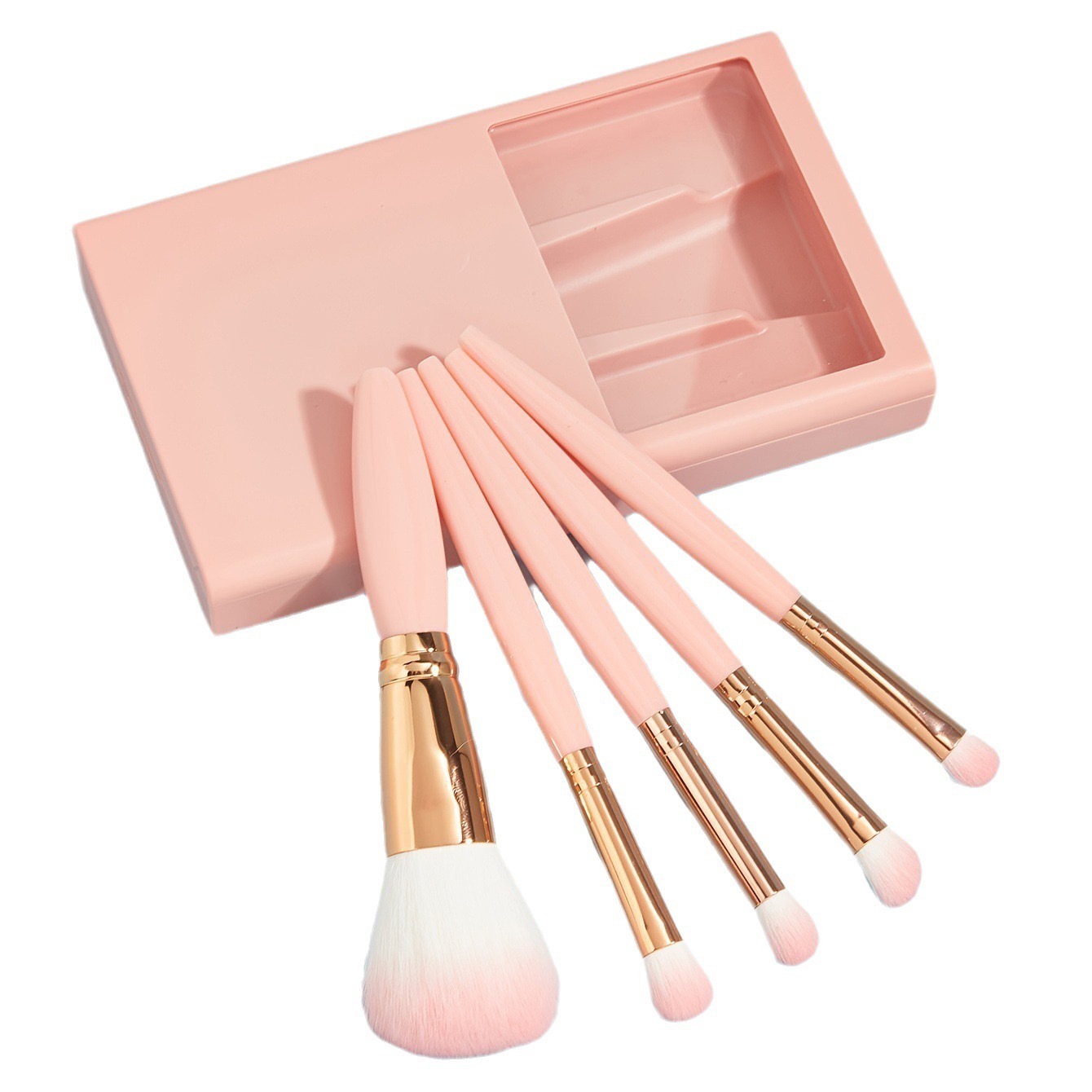 Mirror Travel Makeup Brush Set (5-Piece) with Brush Box Mirror Travel Makeup Brush Set (5-Piece) with Brush Box