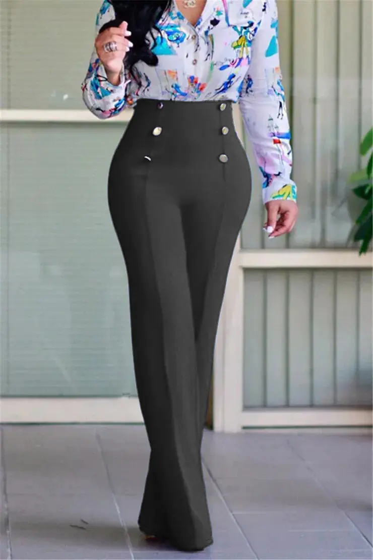 Plus Size Women's Casual Tight Straight-leg Trousers Plus Size Women's Casual Tight Straight-leg Trousers
