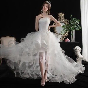Short Front And Back Length Small Trailing Wedding Dress Short Front And Back Length Small Trailing Wedding Dress