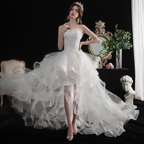 Short Front And Back Length Small Trailing Wedding Dress Short Front And Back Length Small Trailing Wedding Dress