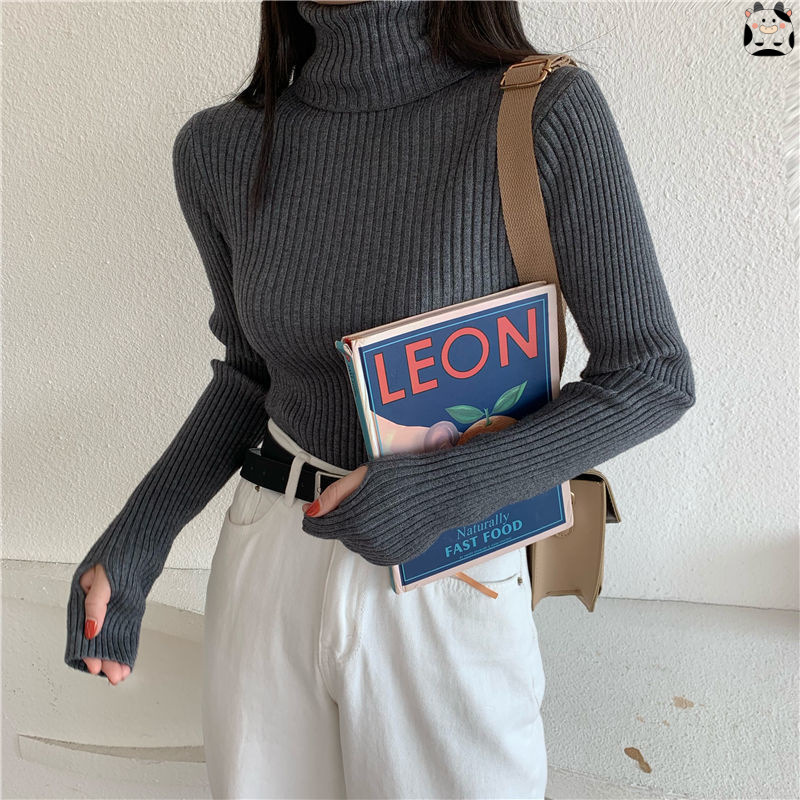 Women's Fashion Turtleneck Slim-Fit Knitted Sweater