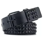 Square Bead Rivet Metal Pyramid Belt