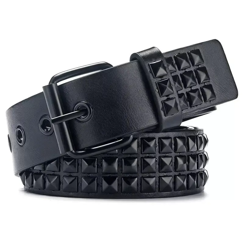 Square Bead Rivet Metal Pyramid Belt