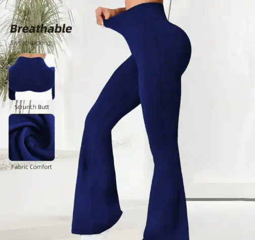 Summer Thin Yoga Pants Women's High-Waist Straight-Leg Wide-Leggings