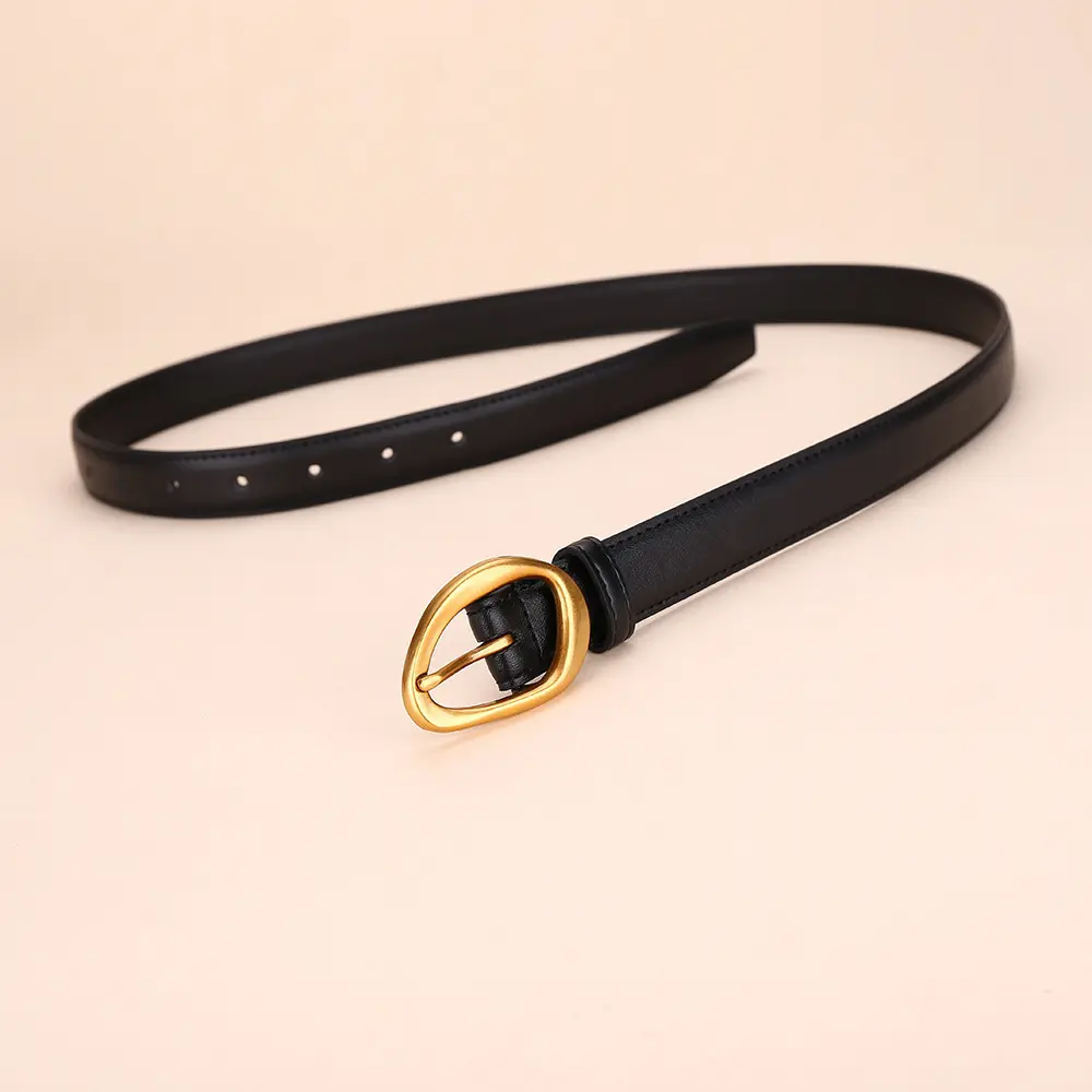 Genuine Cowhide Belt with Antique Pin Buckle for Women Genuine Cowhide Belt with Antique Pin Buckle for Women