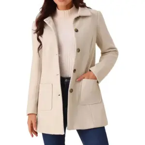 Warmth-Boosting Wool-Lined Double-Breasted Lapel Coat