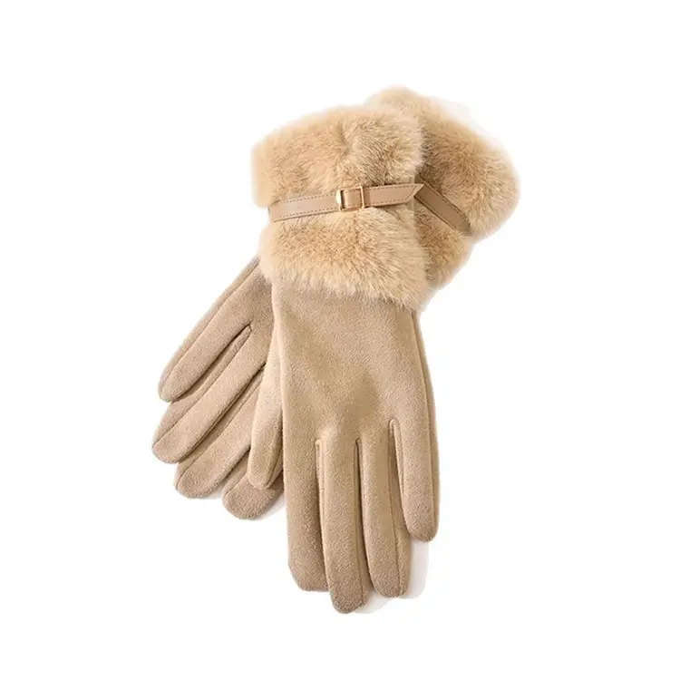 Warm Winter Fleece Lined Driving Gloves with Windproof Fit