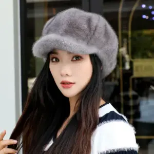Fleece-Lined Insulated Baseball Cap with Chin Strap for Warmth
