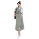 Contrast Color Mid-Length Women’s Trench Coat for S-XL