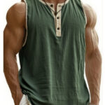 Breathable Pure Cotton Men’s Sleeveless Tank with Sweat Care