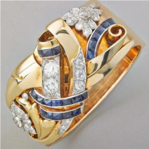 Retro Hollow Ring European And American Exaggerated Flower-shaped Zircon Retro Hollow Ring European And American Exaggerated Flower-shaped Zircon