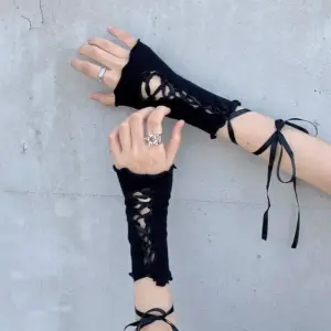 Adjustable Lace-Up Open-Finger Oversleeves for Cosplay