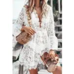 a7712d64-50e0-4b82-887b-ae210653eddc.webp Sun-Protecting Lace V-Neck Bikini Cover-Up Shirt with Waistline
