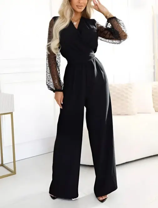 Sequined Top Wide Leg Pants Casual Suit Women Sequined Top Wide Leg Pants Casual Suit Women
