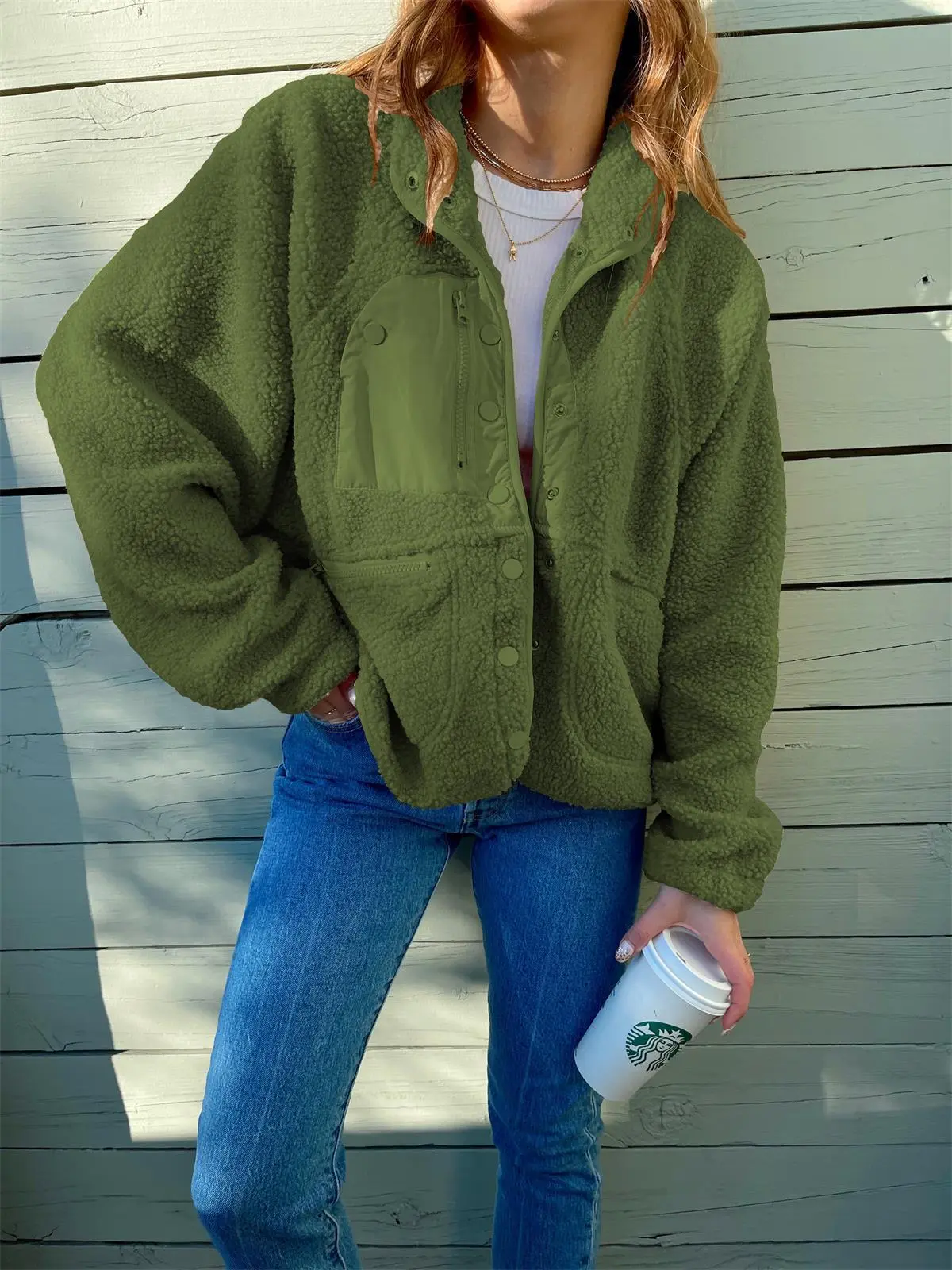 Short Cardigan Plush Jacket Lamb Wool Coat Short Cardigan Plush Jacket Lamb Wool Coat