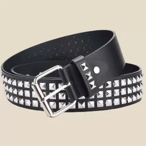 Square Bead Rivet Metal Pyramid Belt
